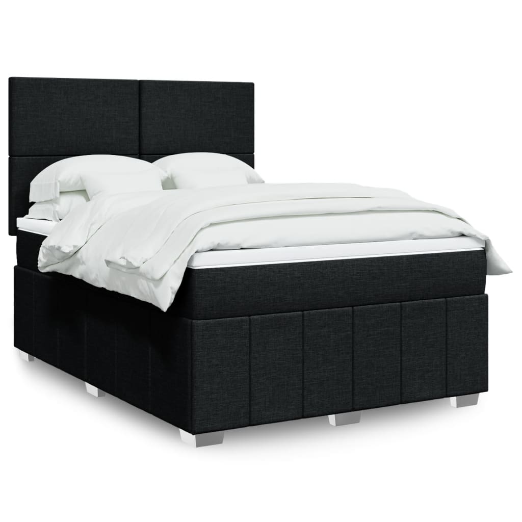Boxspringbett Mit Matratze Stoff Schwarz