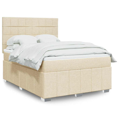 Boxspringbett Mit Matratze Stoff Creme