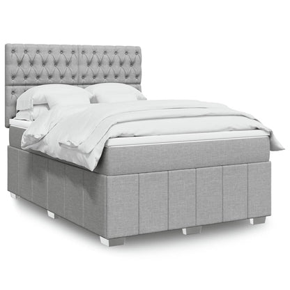 Boxspringbett Mit Matratze Stoff Hellgrau