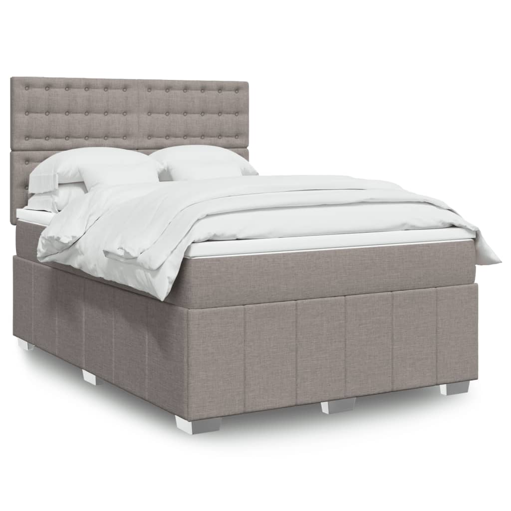 Boxspringbett Mit Matratze Stoff Taupe