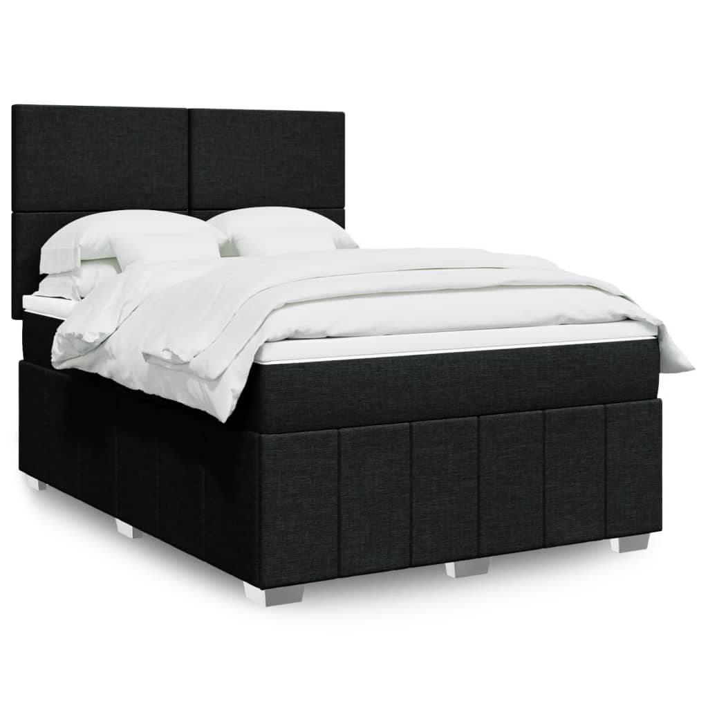 Boxspringbett Mit Matratze Stoff Schwarz
