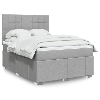Boxspringbett Mit Matratze Stoff Hellgrau