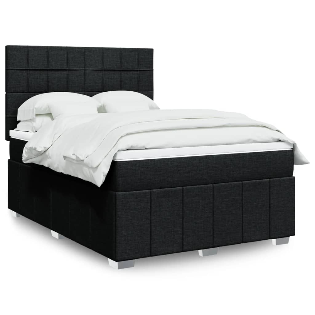 Boxspringbett Mit Matratze Stoff Schwarz