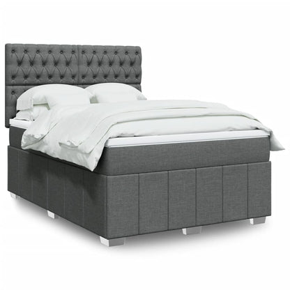 Boxspringbett Mit Matratze Stoff Dunkelgrau