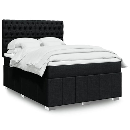 Boxspringbett Mit Matratze Stoff Schwarz