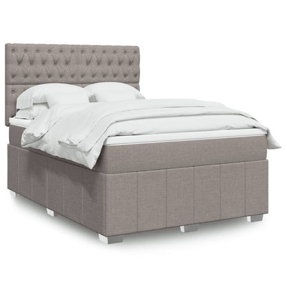 Boxspringbett Mit Matratze Stoff Taupe