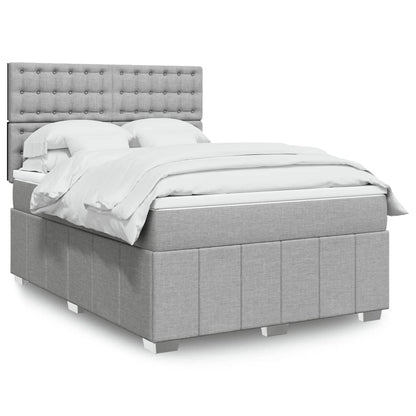 Boxspringbett Mit Matratze Stoff Hellgrau