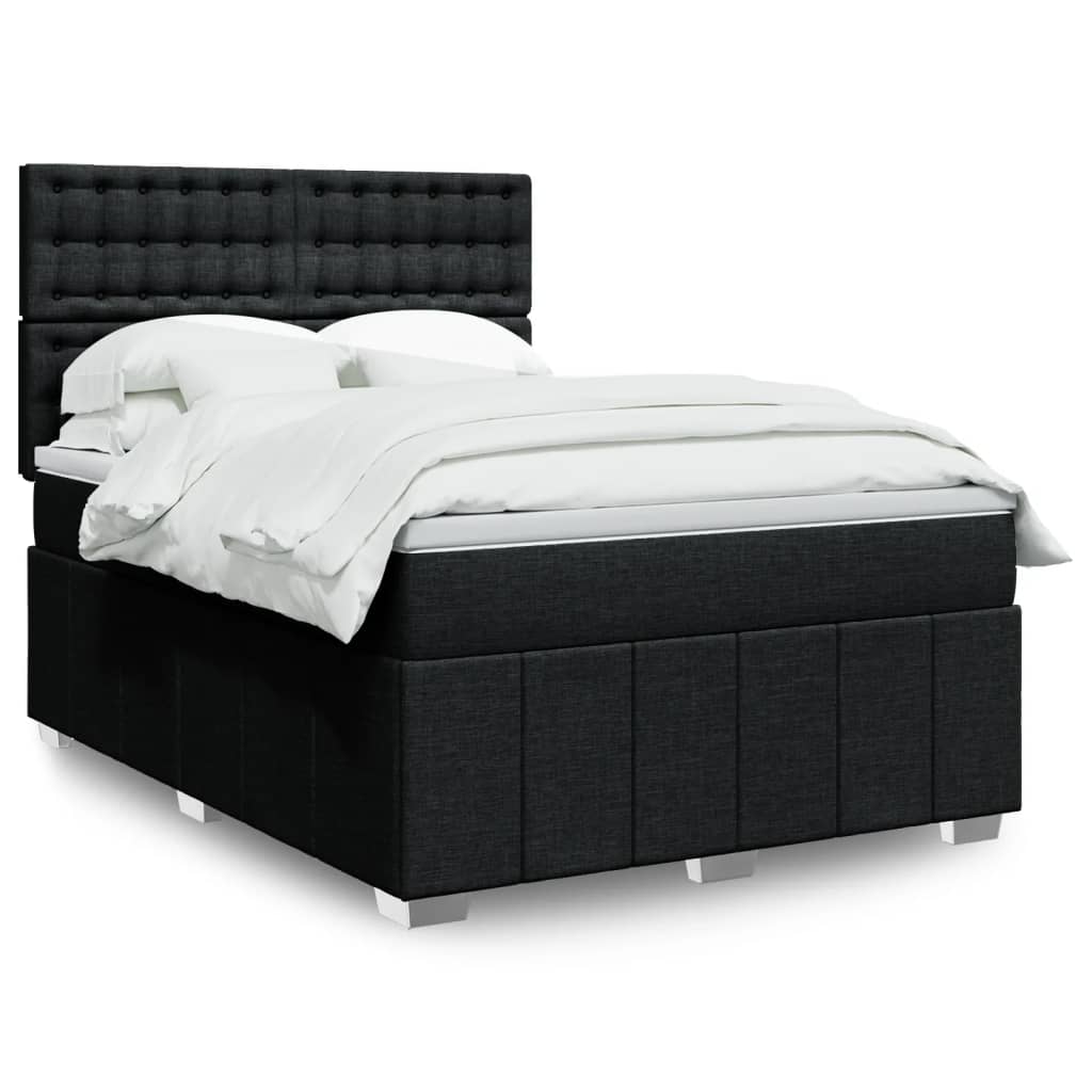 Boxspringbett Mit Matratze Stoff Schwarz