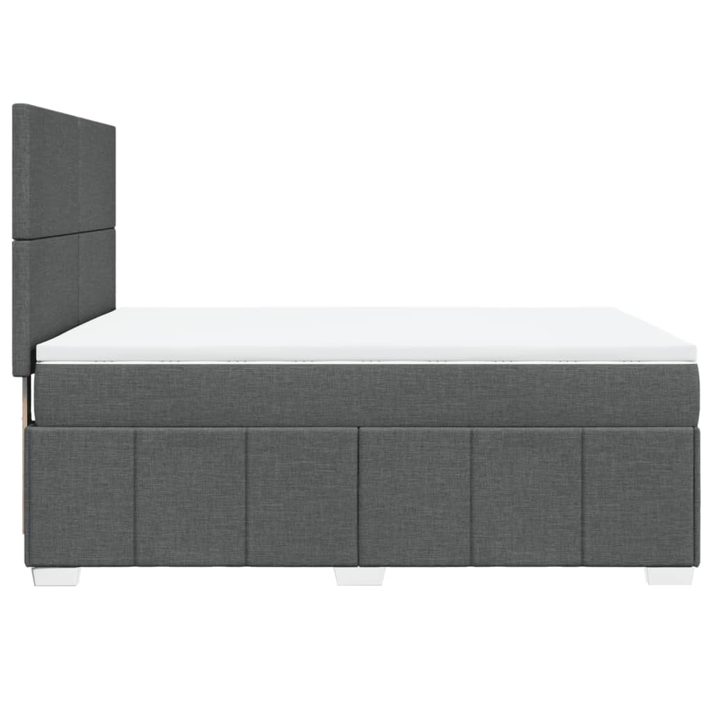 Boxspringbett Mit Matratze Stoff Dunkelgrau