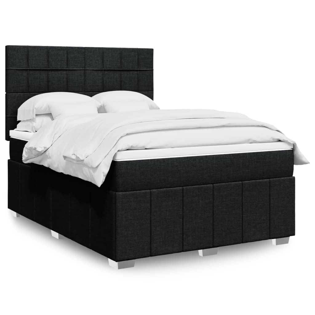 Boxspringbett Mit Matratze Stoff Schwarz