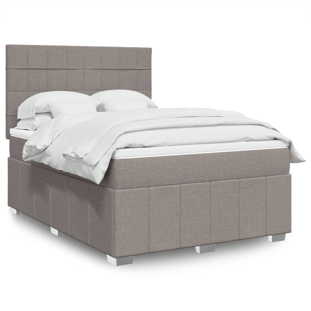 Boxspringbett Mit Matratze Stoff Taupe