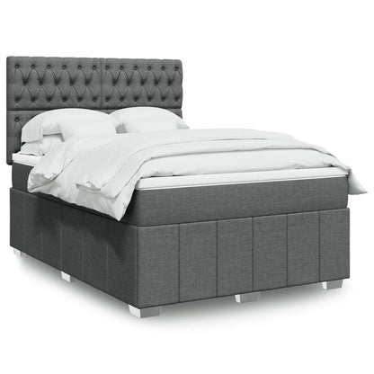 Boxspringbett Mit Matratze Stoff Dunkelgrau