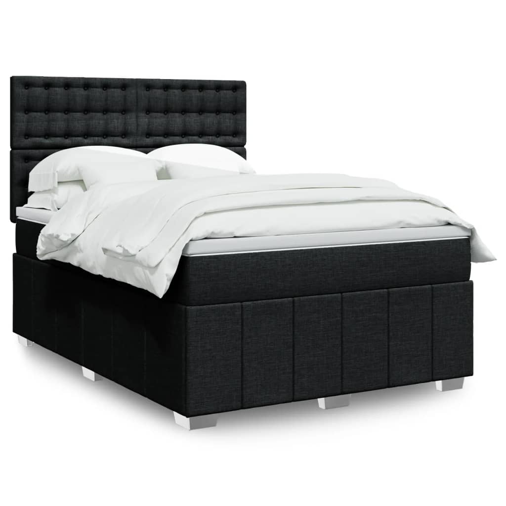 Boxspringbett Mit Matratze Stoff Schwarz