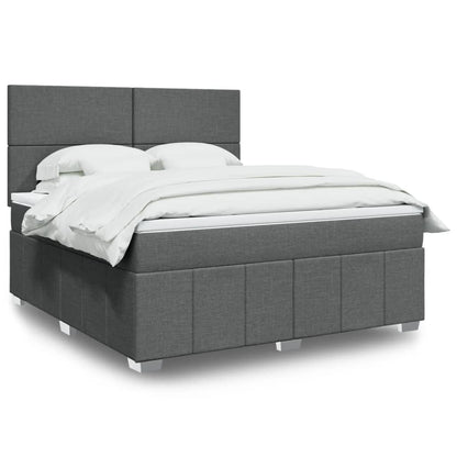 Boxspringbett Mit Matratze Stoff Dunkelgrau