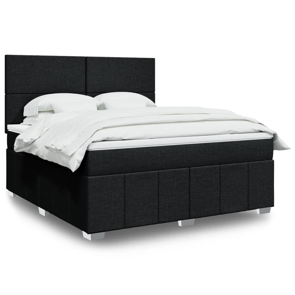 Boxspringbett Mit Matratze Stoff Schwarz