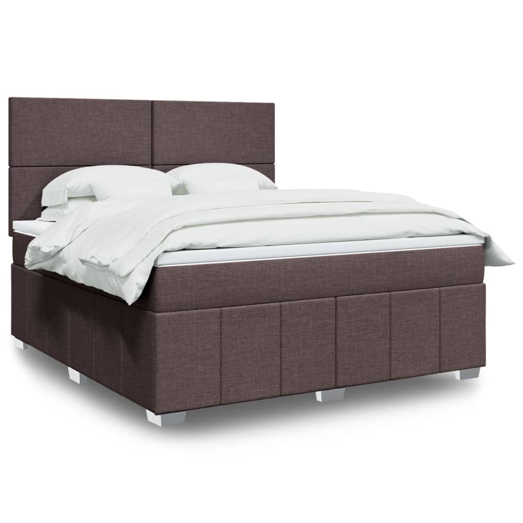 Boxspringbett Mit Matratze Stoff Dunkelbraun