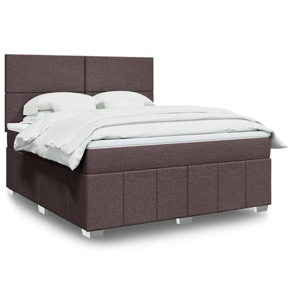 Boxspringbett Mit Matratze Stoff Dunkelbraun