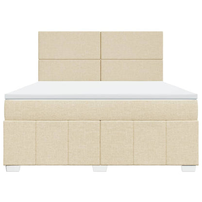 Boxspringbett Mit Matratze Stoff Creme