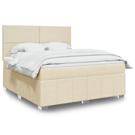 Boxspringbett Mit Matratze Stoff Creme