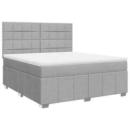 Boxspringbett Mit Matratze Stoff Hellgrau