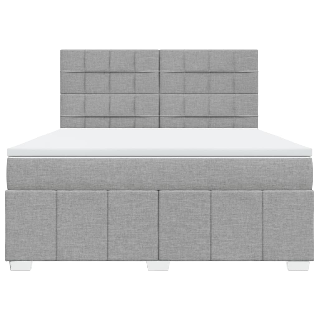 Boxspringbett Mit Matratze Stoff Hellgrau