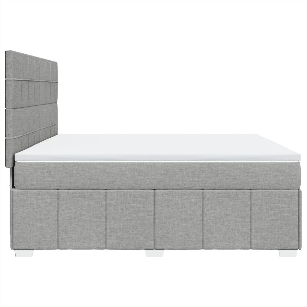 Boxspringbett Mit Matratze Stoff Hellgrau