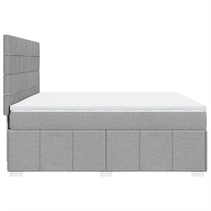 Boxspringbett Mit Matratze Stoff Hellgrau
