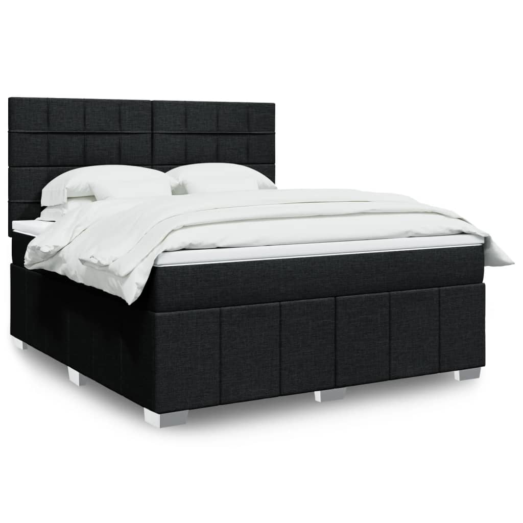 Boxspringbett Mit Matratze Stoff Schwarz
