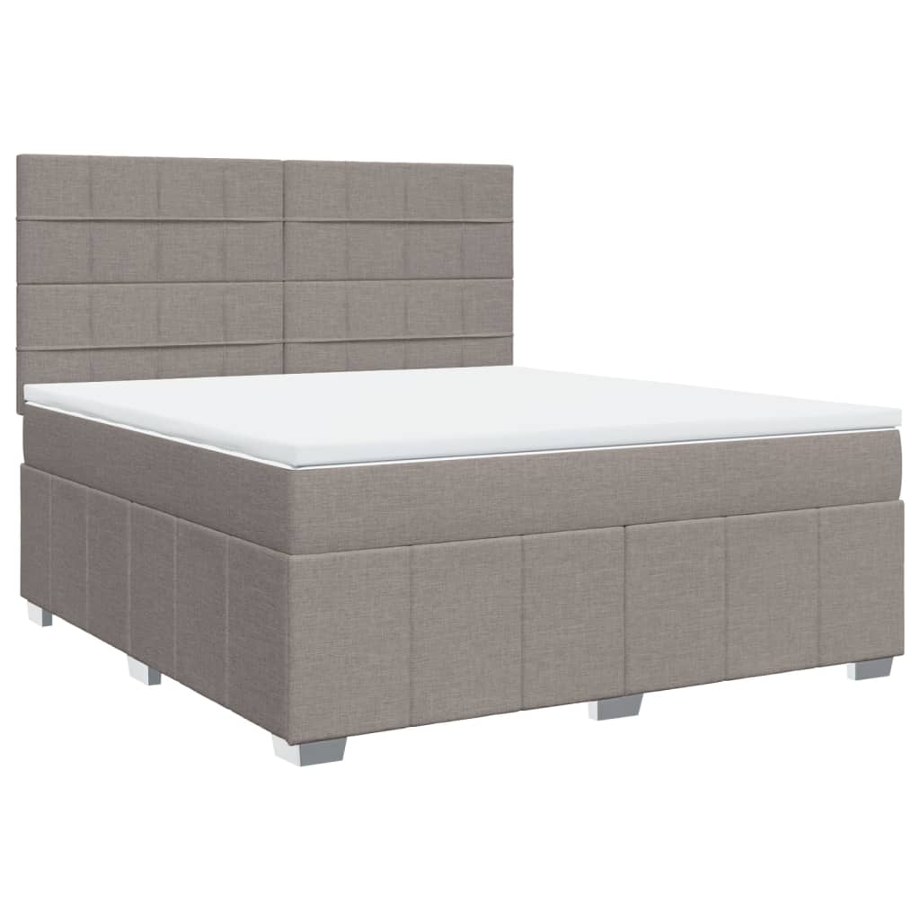 Boxspringbett Mit Matratze Stoff Taupe