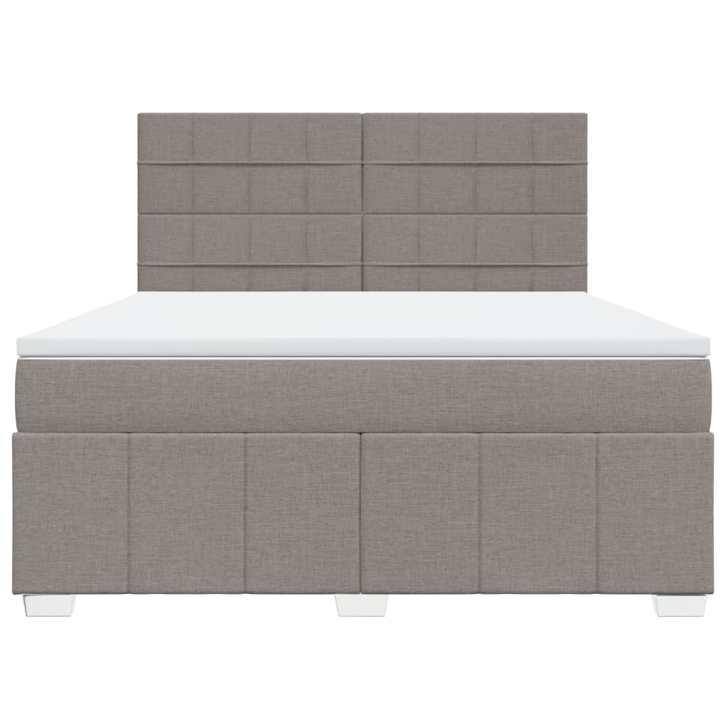 Boxspringbett Mit Matratze Stoff Taupe