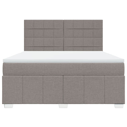 Boxspringbett Mit Matratze Stoff Taupe