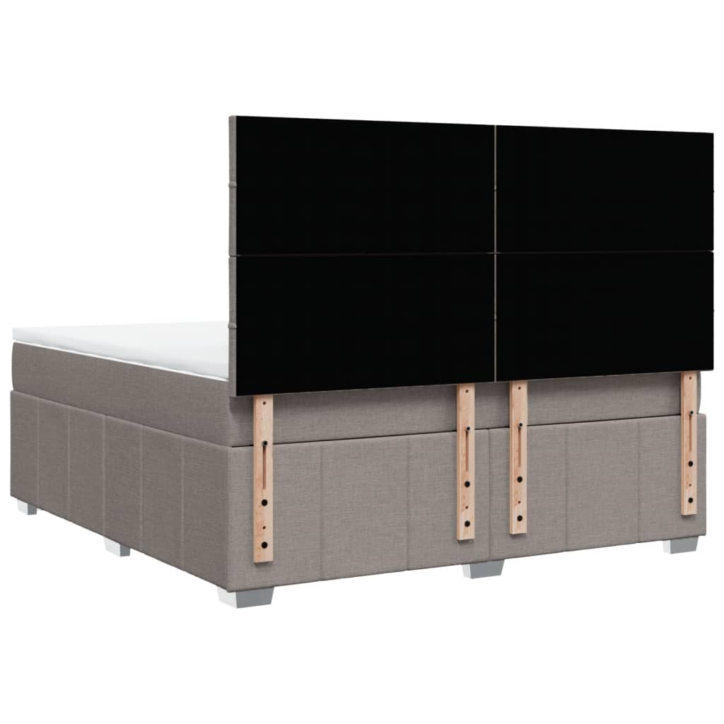 Boxspringbett Mit Matratze Stoff Taupe