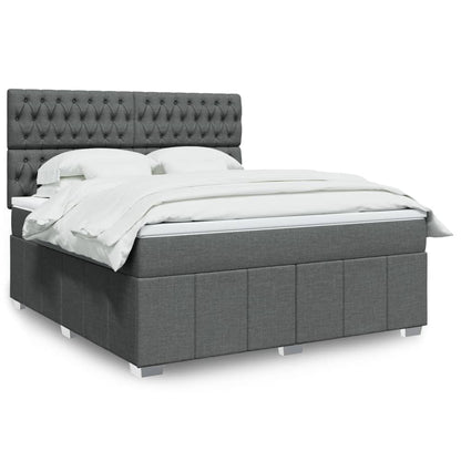 Boxspringbett Mit Matratze Stoff Dunkelgrau
