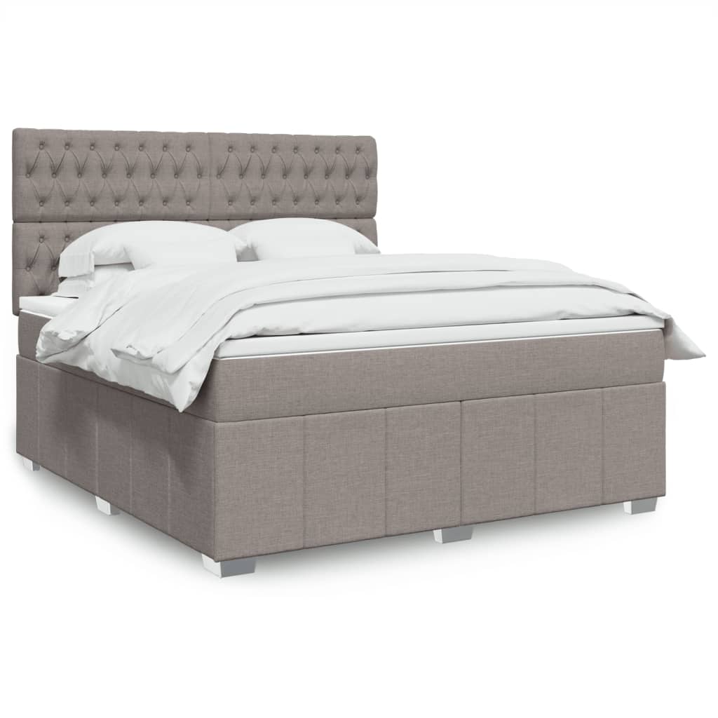Boxspringbett Mit Matratze Stoff Taupe