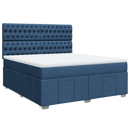 Boxspringbett Mit Matratze Stoff Blau