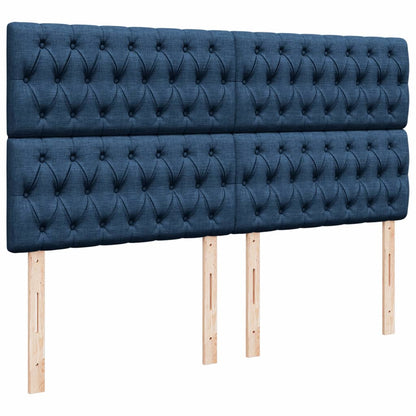 Boxspringbett Mit Matratze Stoff Blau