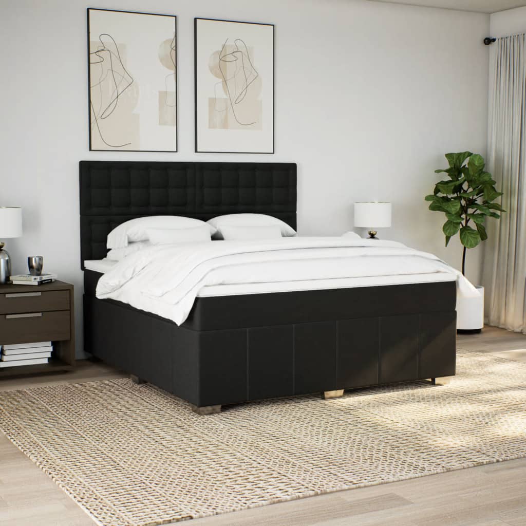 Boxspringbett Mit Matratze Stoff Schwarz