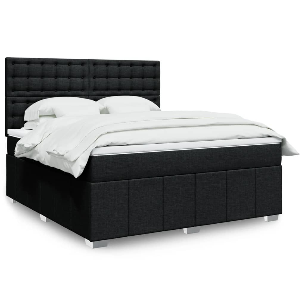 Boxspringbett Mit Matratze Stoff Schwarz