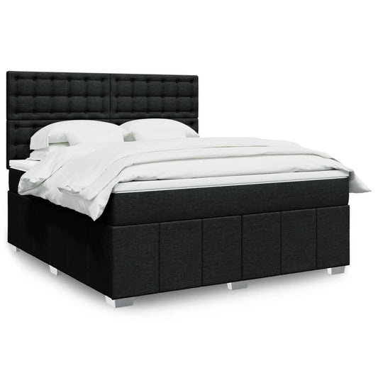 Boxspringbett Mit Matratze Stoff Schwarz