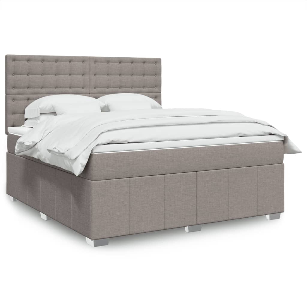 Boxspringbett Mit Matratze Stoff Taupe