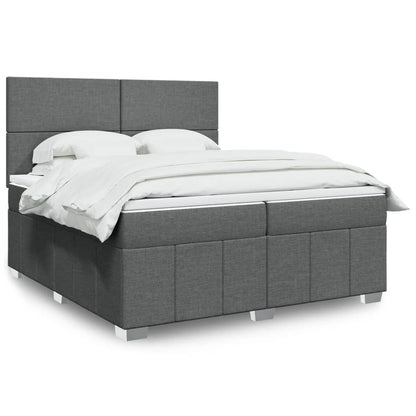 Boxspringbett Mit Matratze Stoff Dunkelgrau