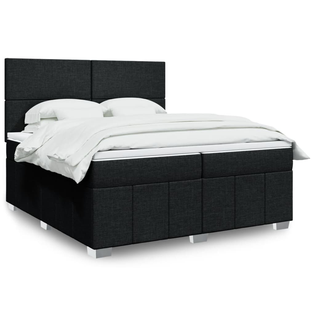 Boxspringbett Mit Matratze Stoff Schwarz