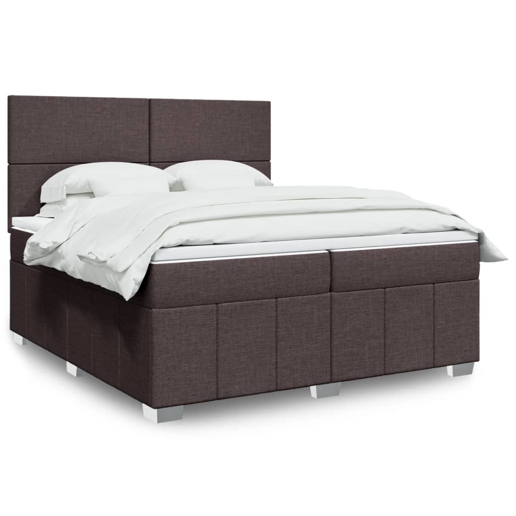 Boxspringbett Mit Matratze Stoff Dunkelbraun