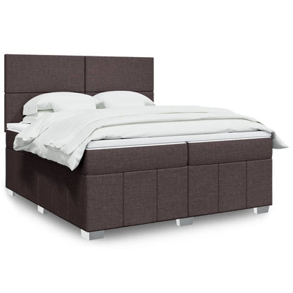 Boxspringbett Mit Matratze Stoff Dunkelbraun