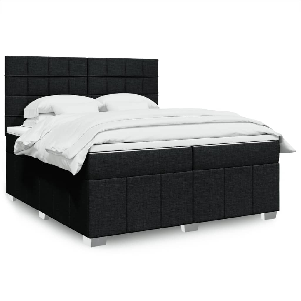 Boxspringbett Mit Matratze Stoff Schwarz