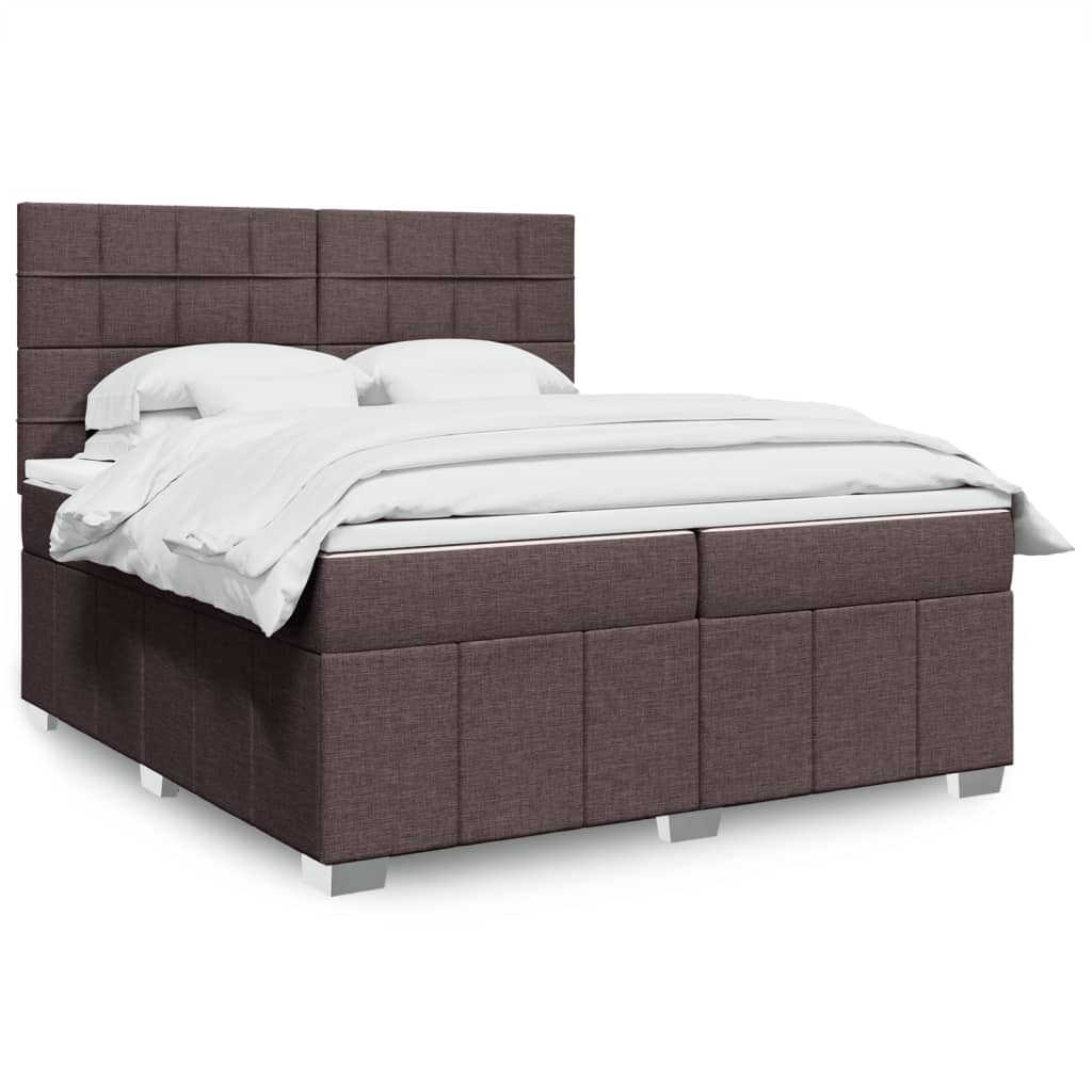 Boxspringbett Mit Matratze Stoff Dunkelbraun