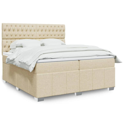 Boxspringbett Mit Matratze Stoff Creme