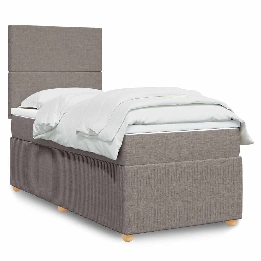 Boxspringbett Mit Matratze Stoff Taupe