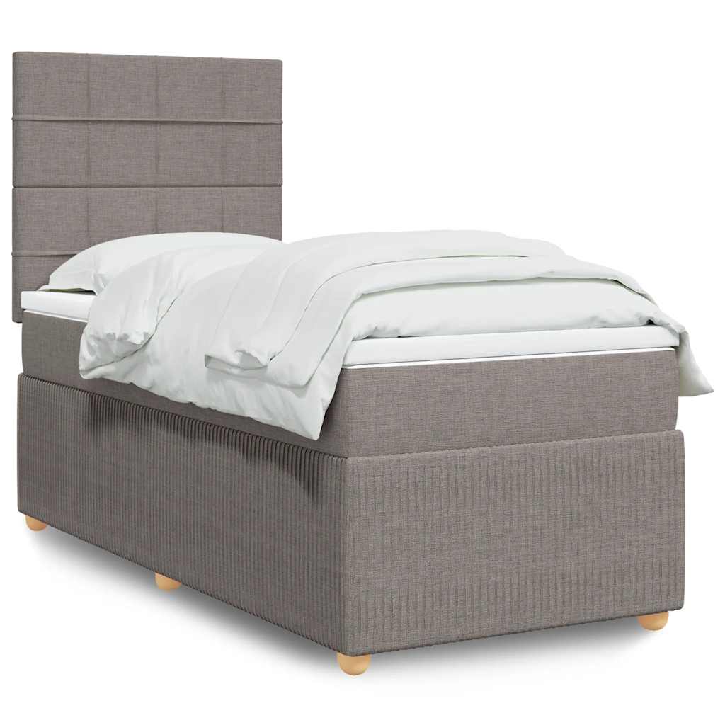Boxspringbett Mit Matratze Stoff Taupe