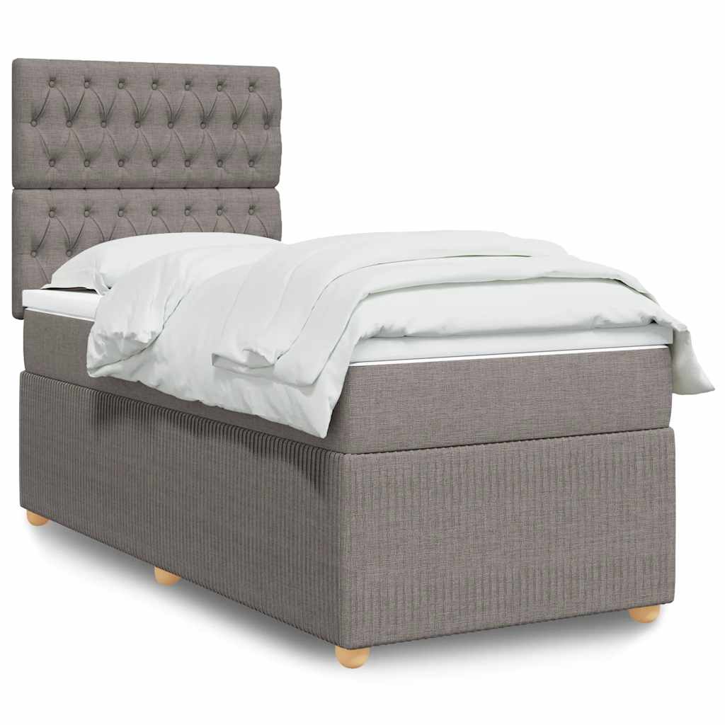 Boxspringbett Mit Matratze Stoff Taupe